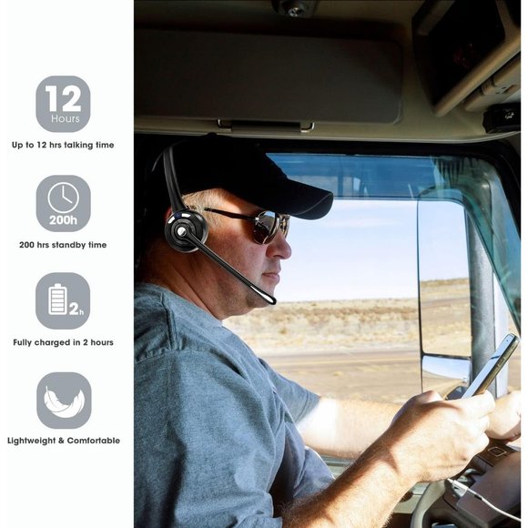 V5.1 Wireless Bluetooth Headphones with Mic Mute Button for Laptop - Picture 6 of 6